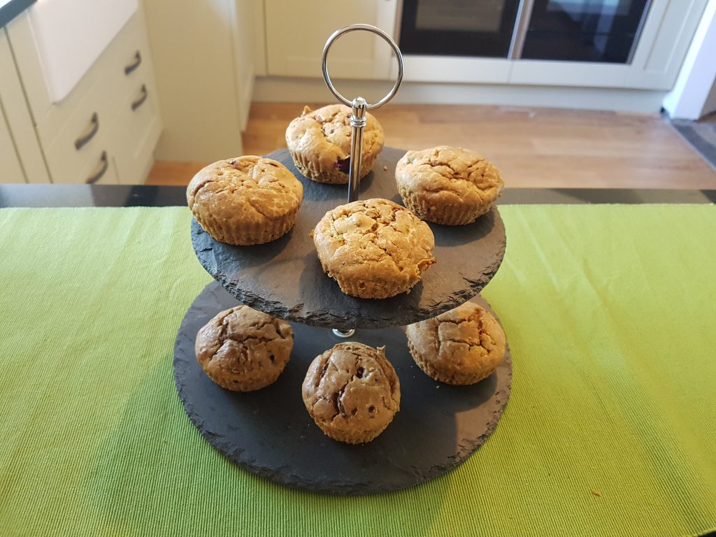 Blackberry, Courgette and Mint Muffins