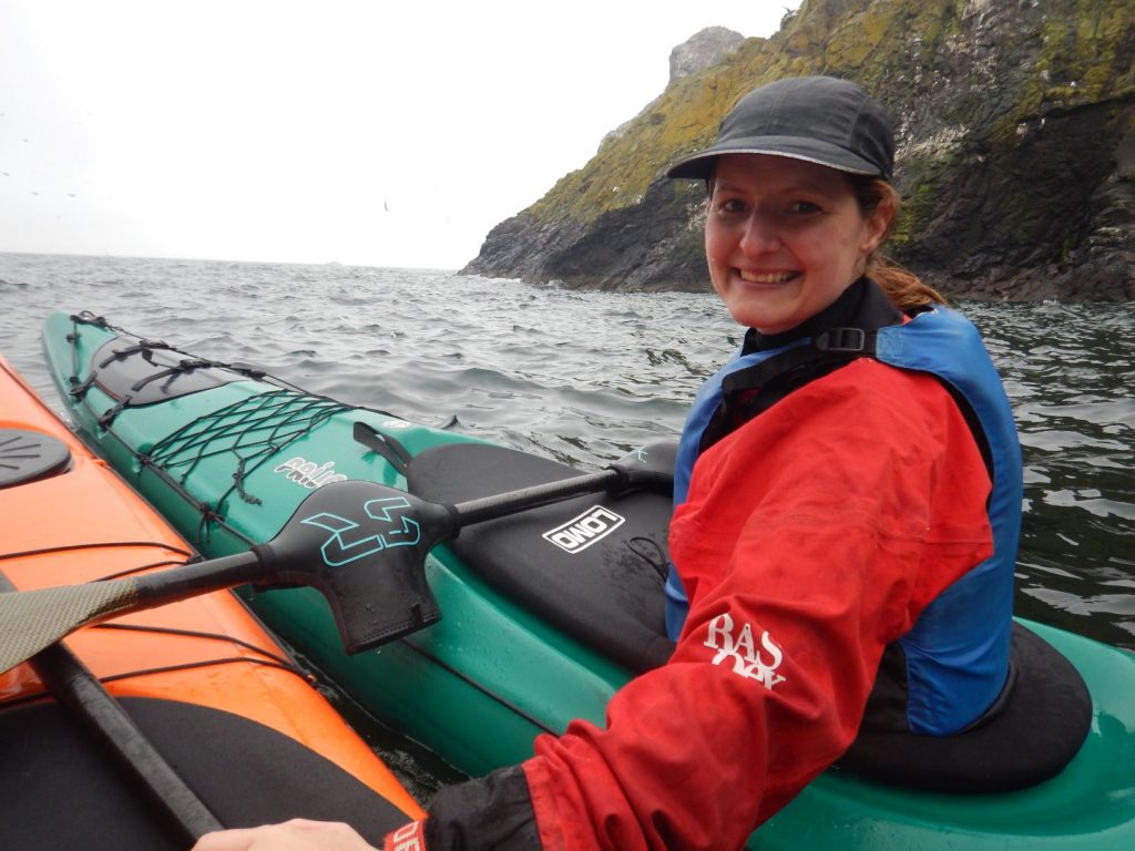 Photo of Jenny, founder of Active-Eat, who has ME sea kayaking